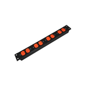 Product: Multitoma Horizontal formato 19¨ naranja polo aislado 15 amperios 8 salidas CON FUSIBLE